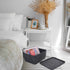 Lidded storage bin for pantry closet shelf cabinet desktop medeium size